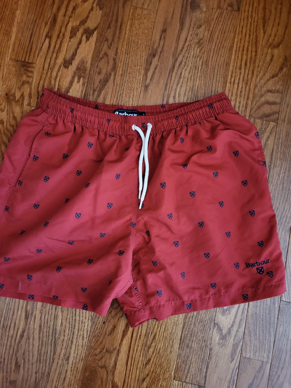 Barbour Men's Red Swim Shorts with Drawstring